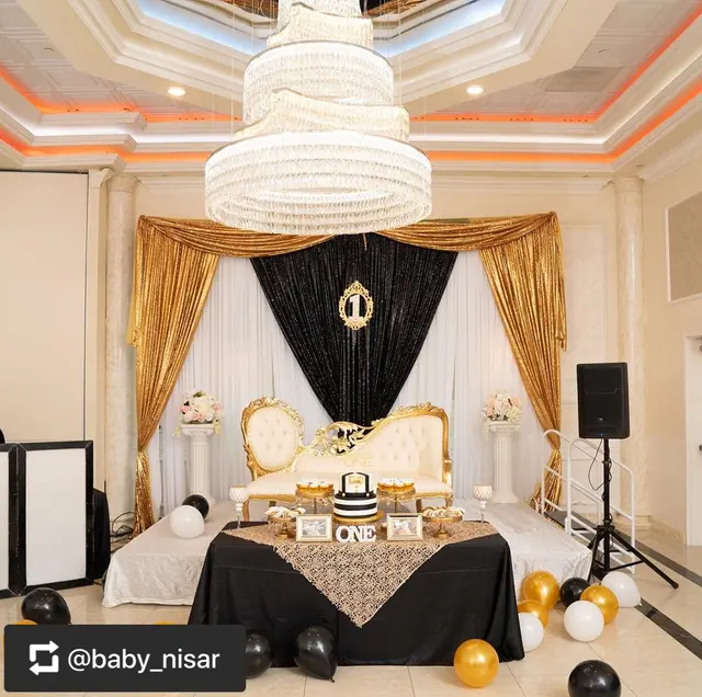 Chandeliers and marble floors